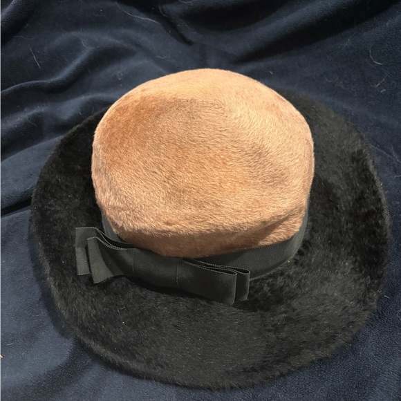 Accessories - Stylish Tan and Black Hat with Bow